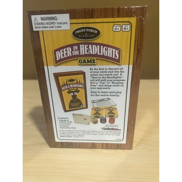 Deer in the Headlights Game By Front Porch Classics NEW Factory Sealed - Picture 2 of 2